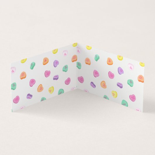 バレンタインデイキャンディハートパターン 名刺 (内部)