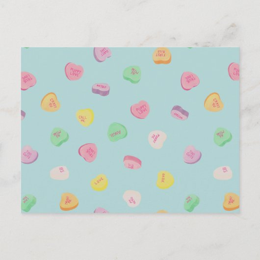バレンタインデイキャンディハートパターン 案内ポストカード (裏面)