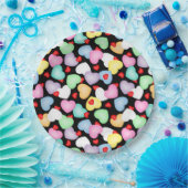 バレンタインデイキャンディハート模様 ペーパープレート (パーティー)