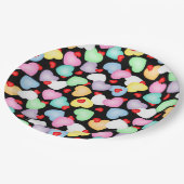 バレンタインデイキャンディハート模様 ペーパープレート (アングル)