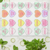 バレンタインデイキャンディ会話ハート キッチンタオル (折り畳み)