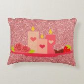 バレンタインデイキャンドルコーラルフェイクグリッター アクセントクッション (裏面)