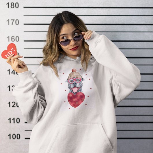 バレンタインデイギフトグレーピットブル犬 パーカ