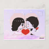 バレンタインデイグリーティングカードスウィートデザイン ポストカード (裏面)