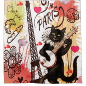 バレンタインデイシャワーカーテン,パリフランス シャワーカーテン (正面)