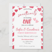 バレンタインデイジョイント誕生日招待状 招待状 (正面)