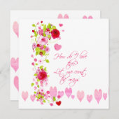 バレンタインデイスイートハートカードウォーター色 シーズンカード (正面/裏面)