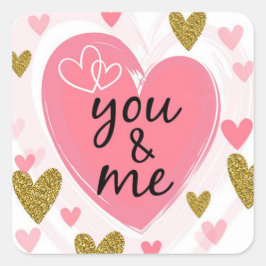 バレンタインデイスクエアステッカー スクエアシール