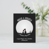 バレンタインデイッシュ愛らしい猫カップルハートムーン シーズンポストカード (スタンド正面)