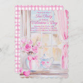バレンタインデイティーパーティの招待状 招待状 (正面/裏面)