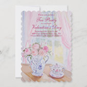 バレンタインデイティーパーティー編集可能招待状 招待状 (正面)