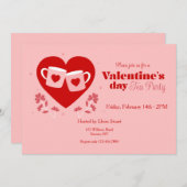バレンタインデイティーパーティー 招待状 (正面/裏面)