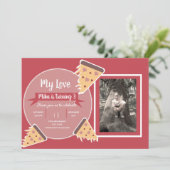 バレンタインデイピザパーティーキッズパーティー写真 招待状 (スタンド正面)