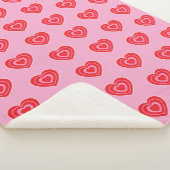 バレンタインデイピンクと赤2トーンハート シェルパブランケット (3/4)