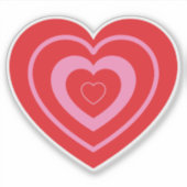 バレンタインデイピンクと赤2トーンハート シール (正面)