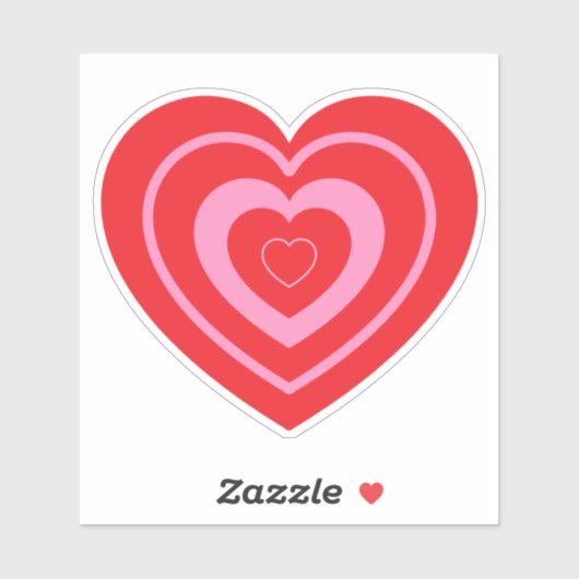 バレンタインデイピンクと赤2トーンハート シール (シート)