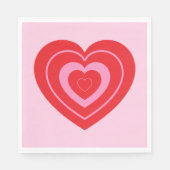 バレンタインデイピンクと赤2トーンハート スタンダードランチョンナプキン (正面)