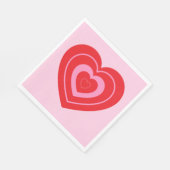 バレンタインデイピンクと赤2トーンハート スタンダードランチョンナプキン (角)