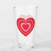 バレンタインデイピンクと赤2トーンハート タンブラーグラス (裏面)