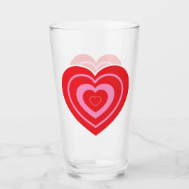 バレンタインデイピンクと赤2トーンハート タンブラーグラス