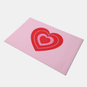 バレンタインデイピンクと赤2トーンハート ドアマット (アングル)