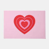 バレンタインデイピンクと赤2トーンハート ドアマット (正面)