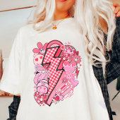 バレンタインデイピンクディスコスマイル顔 Tシャツ