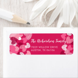 バレンタインデイピンクハートカスタム差出人住所 ラベル