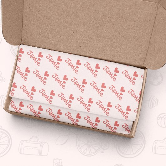 バレンタインデイピンクハートパターン 薄葉紙