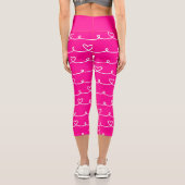 バレンタインデイピンクハート抽象芸術 カプリレギンス (裏面)