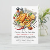 バレンタインデイフィッシュフライ&チップス招待状 招待状 (スタンド正面)