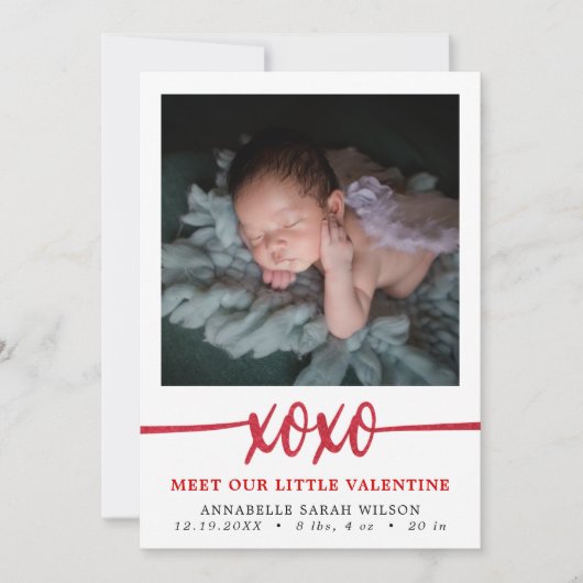 バレンタインデイフォト誕生  案内状 (正面)