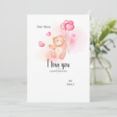 バレンタインデイベアカード 招待状 (スタンド正面)