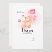 バレンタインデイベアカード 招待状 (正面/裏面)