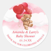バレンタインデイベアステッカー ラウンドシール (正面)