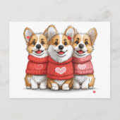 バレンタインデイペンブロークウェルシュコーギードッグ ポストカード (正面)