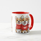 バレンタインデイペンブロークウェルシュコーギードッグ マグカップ (正面右)