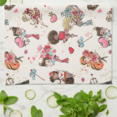 バレンタインデイホリデー キッチンタオル (折り畳み)