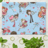 バレンタインデイホリデー キッチンタオル (折り畳み)