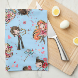 バレンタインデイホリデー キッチンタオル