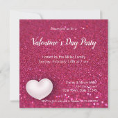 バレンタインデイホワイトハート-パーティの招待状 招待状 (裏面)