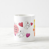 バレンタインデイポメラニア犬ペットドッグブリードラブハート コーヒーマグカップ (中央)