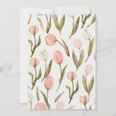 バレンタインデイライトピンクフローラベビーガールシャワー 招待状 (裏面)