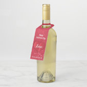 バレンタインデイラブハートレッドグリッター ボトルネックタグ (アングル)