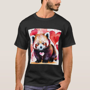 バレンタインデイラブハートレッドパンダガールフレンドFi Tシャツ