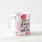 バレンタインデイラブピンクと赤キャンディハート コーヒーマグカップ (正面左)