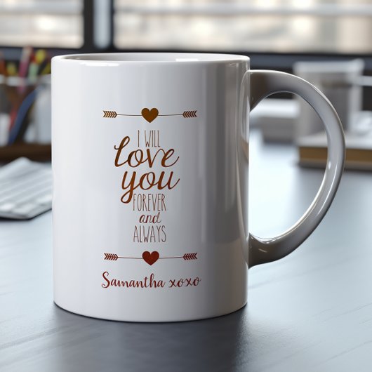 バレンタインデイラブ引用文とカラーハートバルーン コーヒーマグカップ