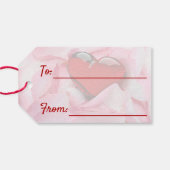 バレンタインデイレッドグラスハートバラ花びら ギフトタグ (裏面横)