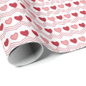 バレンタインデイレッドピンクハートパターン ラッピングペーパー (ロールコーナー)