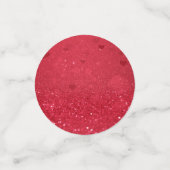 バレンタインデイレッド紙ハートグリッター コンフェッティ (スモール正面)